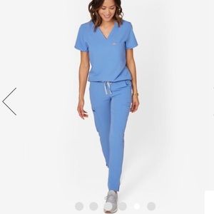 Figs Scrub set xS tall in color ciel